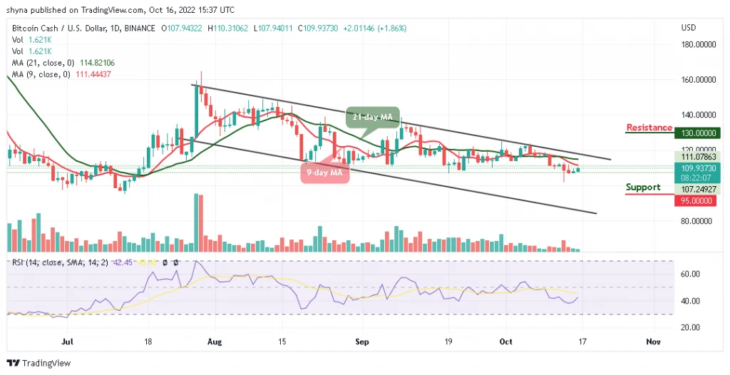 Bitcoin Cash Price Prediction for Today, October 16: BCH/USD Bulls Could Eye $120 Resistance
