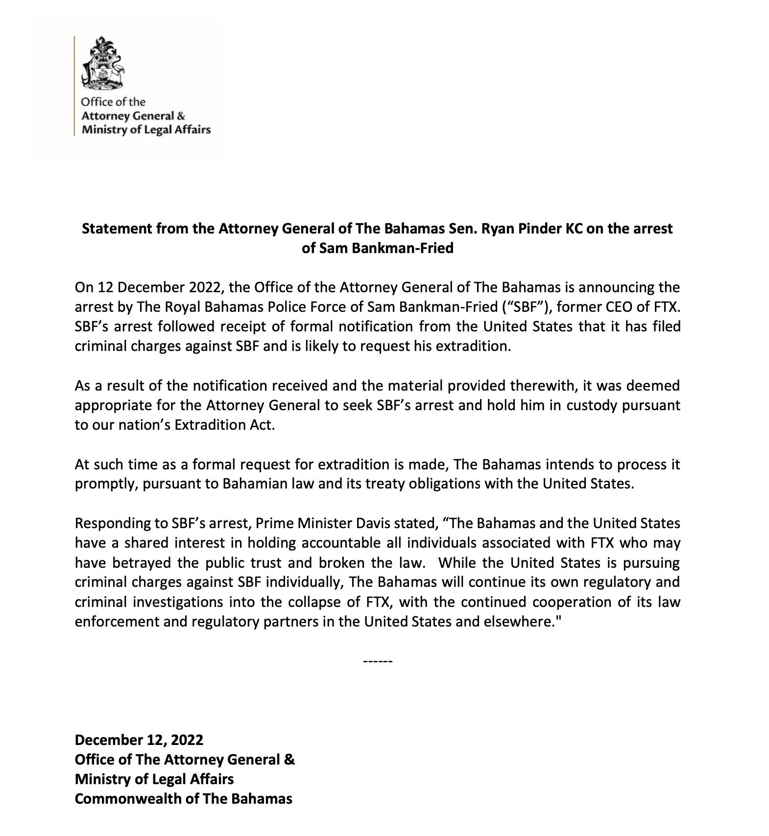 BREAKING: Sam Bankman-Fried ARRESTED - Former FTX CEO in Bahama's Custody...