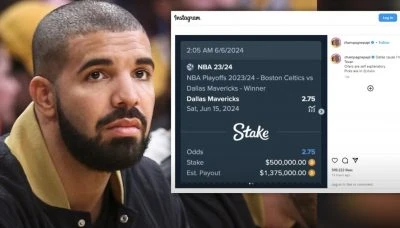 Drakes $500K Bitcoin bet upset as Celtics beat Mavericks 4-1
