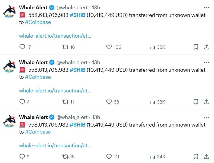 Whales Move 1,675,841,120,949 Shiba Inu to Coinbase at Once: Heres What We Know