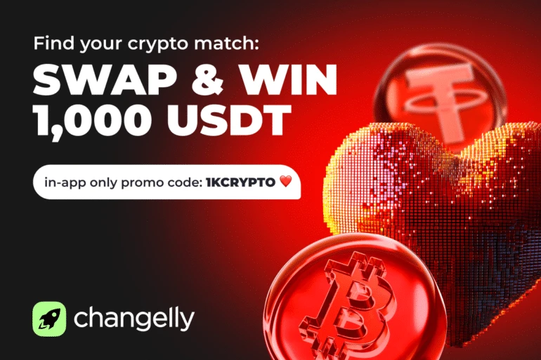 Swap 1,000 Cryptocurrencies with Zero Fees and Win 1,000 USD this Valentines Day