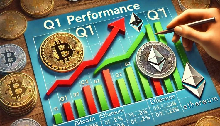 Ethereum Lags Behind Bitcoin In Q1 Performance Amid Market Downturn  Details