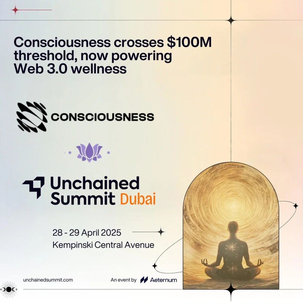 Consciousness exceeds $100M market cap, joins Unchained Summit as Afterparty Sponsor