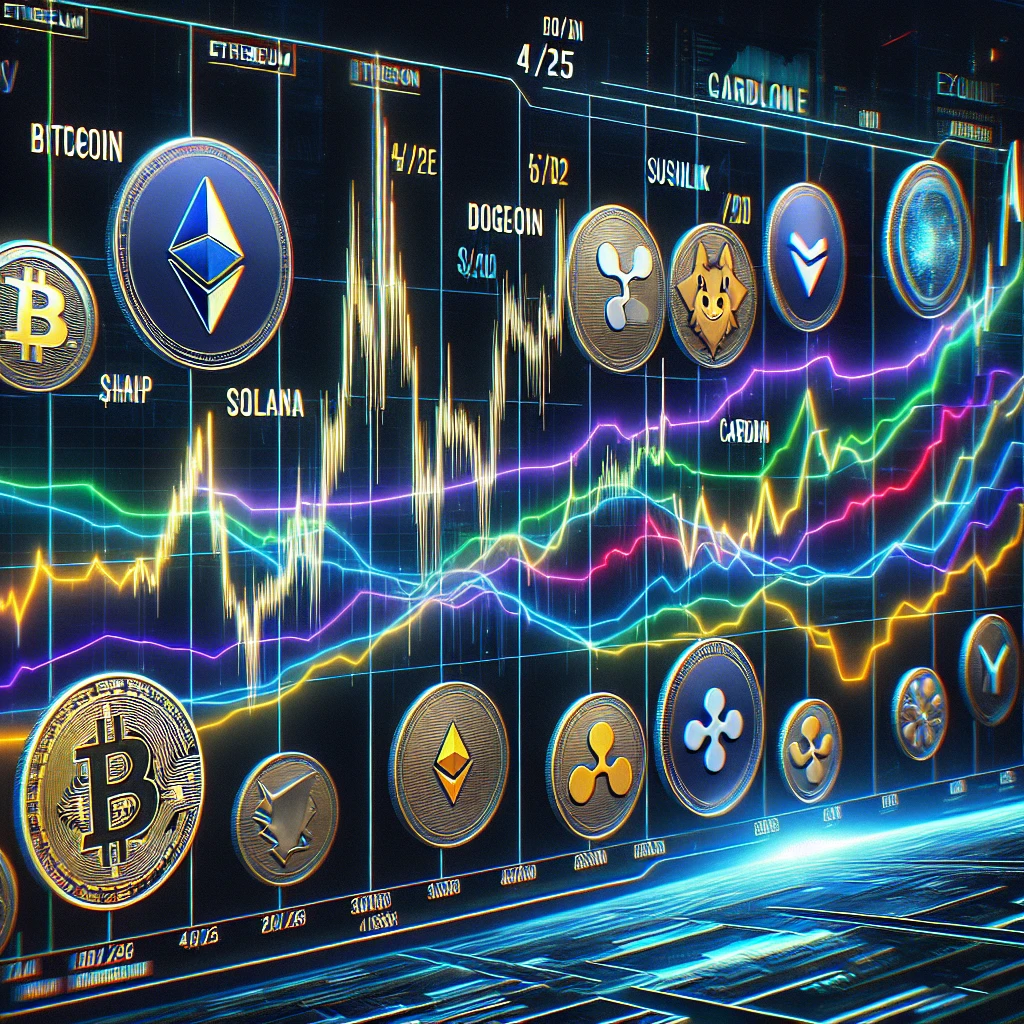 Top 10 Price Predictions for Bitcoin, Ethereum, Ripple, Binance Coin, Solana, Dogecoin, Cardano, Sushiswap, Chainlink, and Avalanche on 4/25