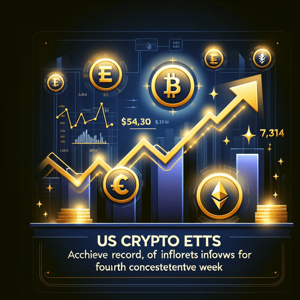 US Crypto ETFs Achieve Record Breaking Inflows for Fourth Consecutive Week
